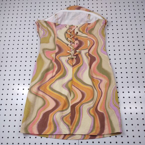 Wild Fable Strapless Mini Dress, 70's Pattern, Size Small - Picture 9 of 9